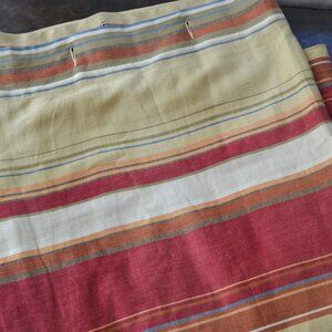 POTTERY BARN Red Southwestern Western Serape STRIPE LINEN/COTTON Shower Curtain